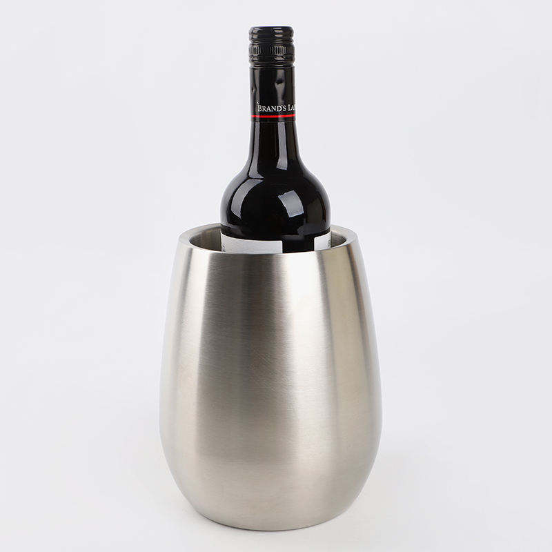 Seau à glace isolé à double paroi de 3 litres pour bar à cocktails Seaux à glace pour les fêtes Seau à glace en acier inoxydable extérieur et intérieur