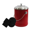 Seau à compost de cuisine pour comptoir ou sous évier 1,3 gallon en métal intérieur maison appartement éco biodégradable bac à compost