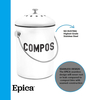 Comptoir de cuisine pour bac à compost 1,3 gallon pour cuisine d'intérieur Bac à compost en métal galvanisé avec couvercle scellé