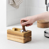 Station de bourrage de café en bois - Support de bourrage de 51 mm pour accessoires de machine à expresso - Support de porte-filtre en bois pour café