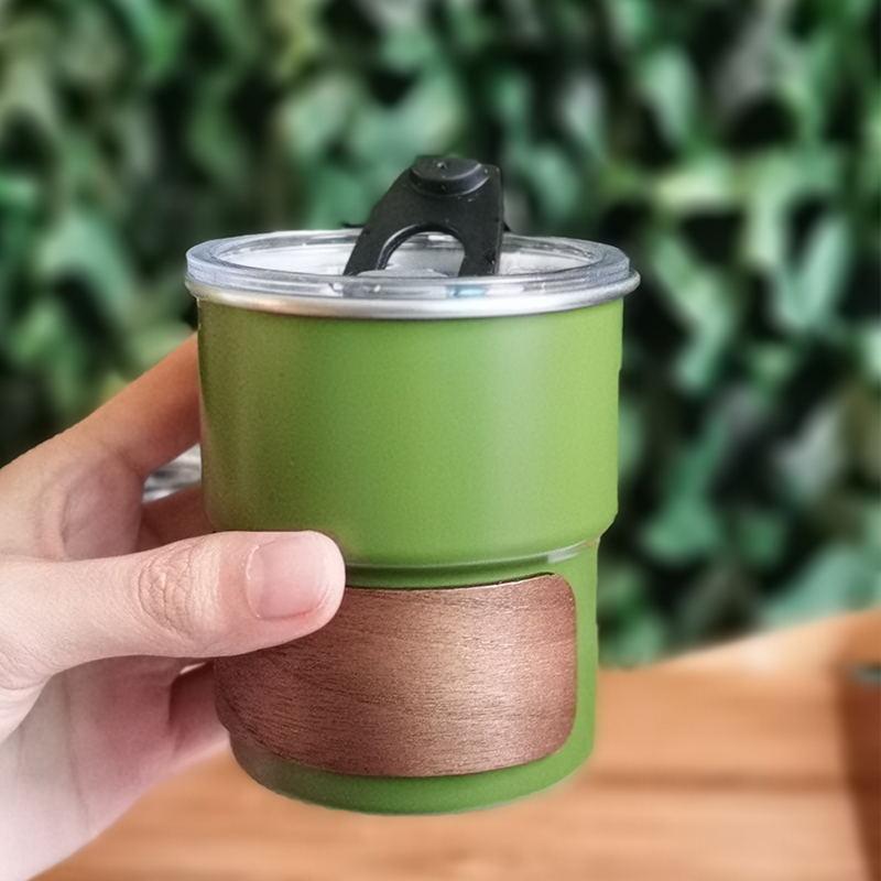 Tasse à café portable 300 ml monocouche en acier inoxydable 304 bière curling eau camping tasse