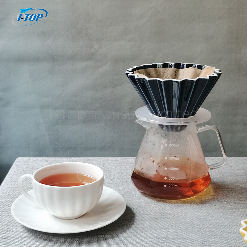 Ensemble-cadeau de cafetière à verser en céramique goutteur de café mat 