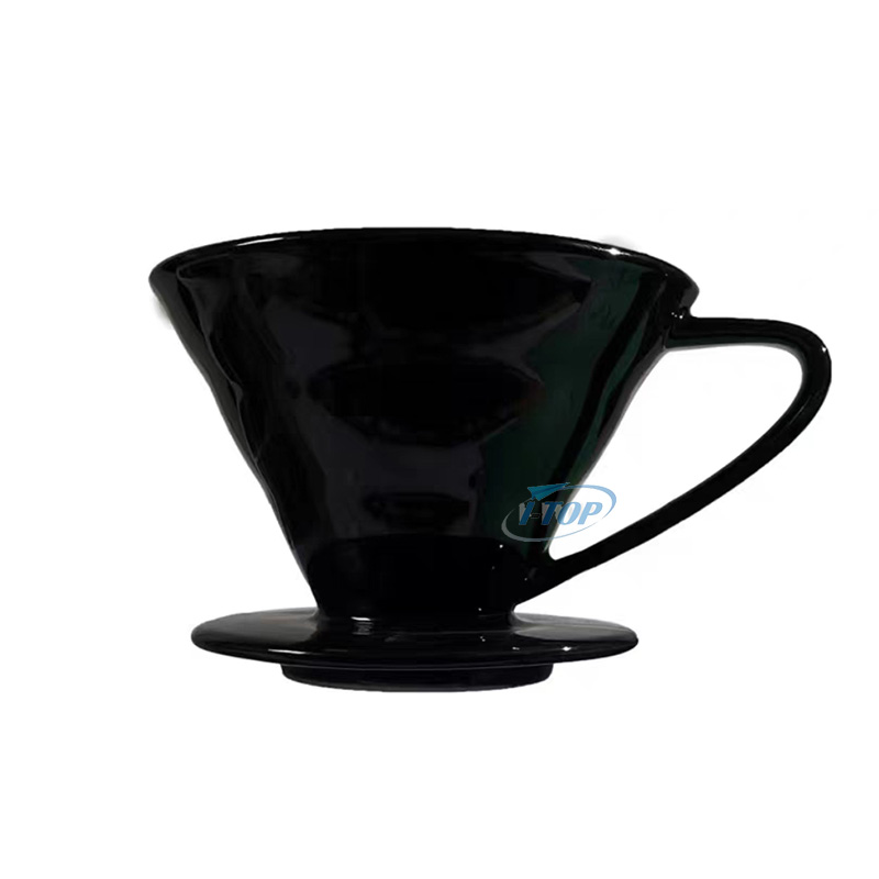 Filtre à café en porcelaine v60 en relief multicolore personnalisé en céramique versez sur le goutteur de café