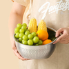 Amazon vente chaude bol de lavage de riz en acier inoxydable passoire et passoire de cuisine avec égouttoirs latéraux