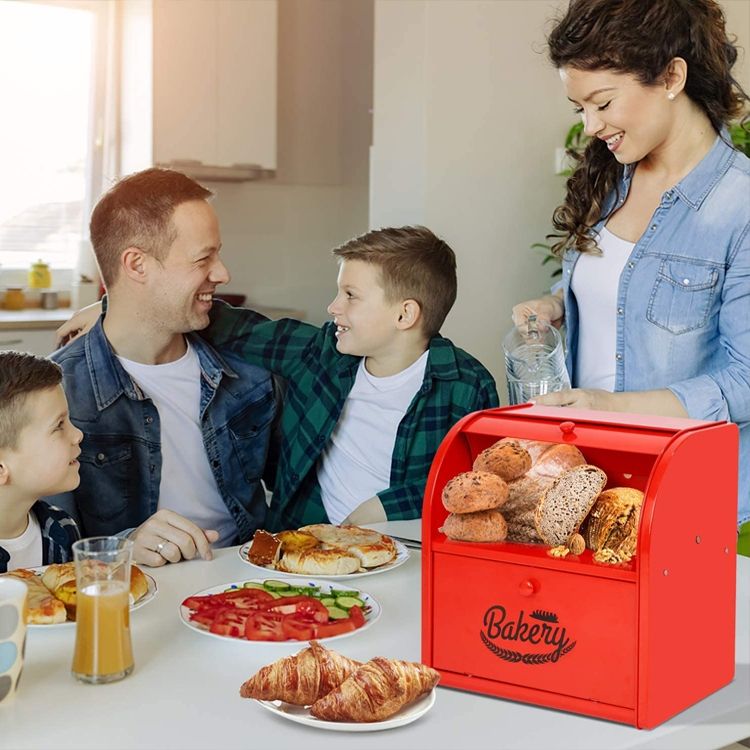 Boîte à pain en acier inoxydable la plus vendue pour les conteneurs de stockage de pain alimentaire de comptoir de cuisine