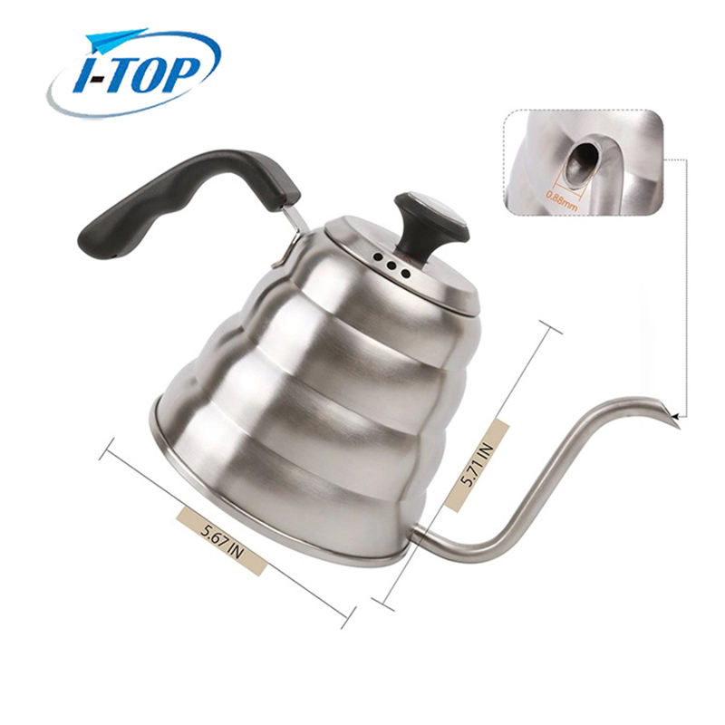 304 Haute Qualité Thé Café Verser Sur Café Bouilloire Pot En Acier Inoxydable Col De Cygne Bouilloire