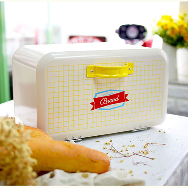 Grande boîte à pain de ferme blanche pour comptoir de cuisine