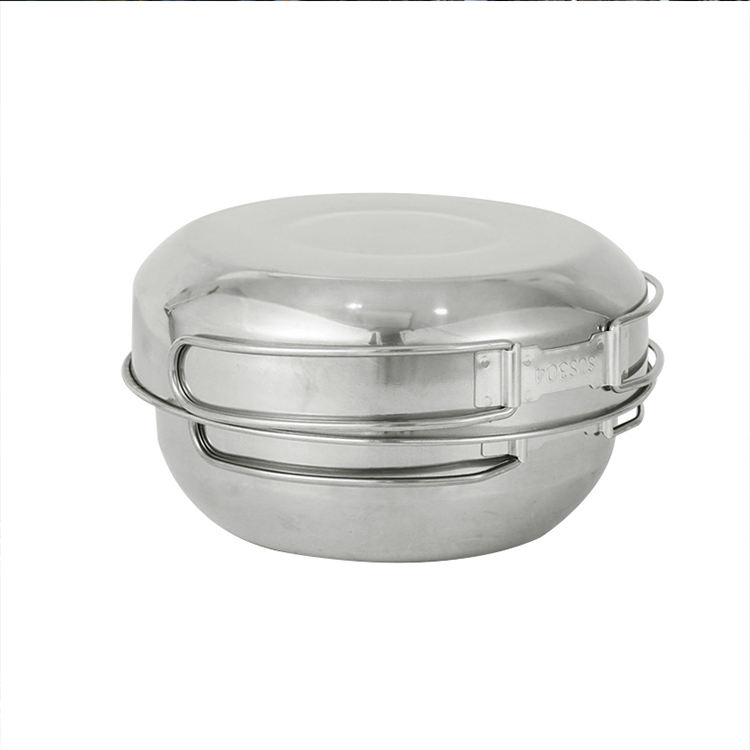 Transfrontalier en plein air alpinisme portable 5 pièces pot camping pique-nique barbecue voyage pêche en acier inoxydable tasses et bols t