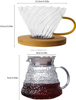 Versez sur la cafetière avec filtre Apace Living avec tasse à mesurer et bouchon en liège Élégant goutteur de café avec verseuse en verre