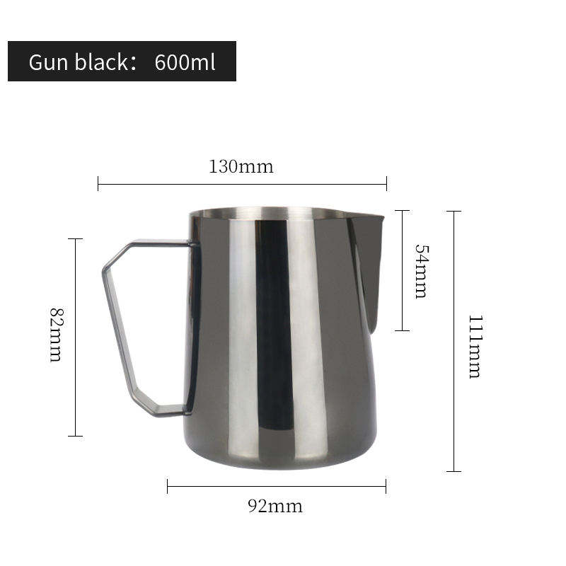 Pichet à lait Barista 600 ml en acier inoxydable pot à lait moussant tasse métal café expresso cuisson à la vapeur pichet à lait accessoires de café