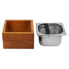Boîte à café en acier inoxydable Knock Box Espresso avec coffret en bois - Boîte à café avec cadre en bois
