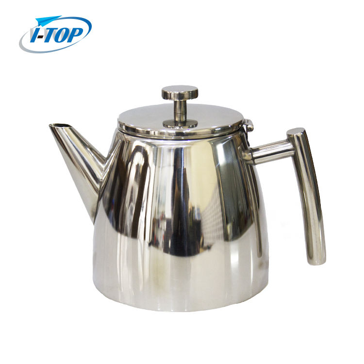 Théière à double paroi en acier inoxydable de 1,2 L garde le thé chaud pendant longtemps avec infuseur à thé.