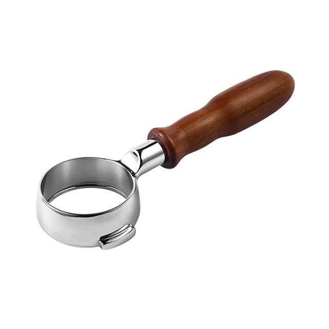 Ecocoffee 51mm Café Espresso Sans Fond Manche En Bois Porte-filtre À Café Pour Delonghi