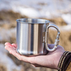 Mousqueton tasse en gros double paroi en acier inoxydable tasse à café gobelets de camping avec mousqueton tasse