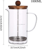 presse française verre borosilicaté presse française avec couvercle en bois fond antidérapant en silicone