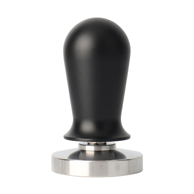 51mm Café Tamper Pression Régulée Calibrée Espresso Main Tamper 304 Base En Acier Inoxydable Noir