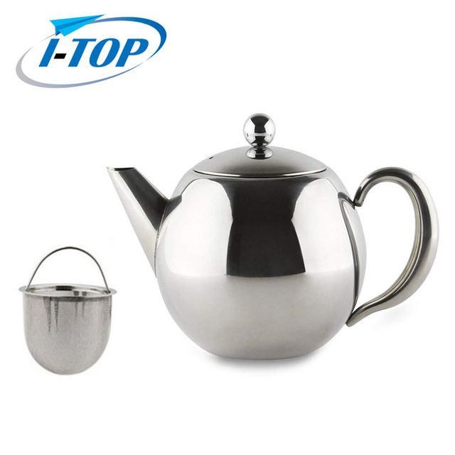 1L 1.5L Théière Argent En Acier Inoxydable Cafetière avec Filtre Oeuf Grande Capacité Théière