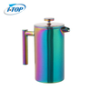 Rainbowl Peinture French Press Passe au lave-vaisselle Double paroi en acier inoxydable Coffee French Press