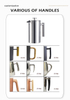 Presse française en acier inoxydable de style classique 34 oz Cafetière à double paroi isolée Presse française avec poignée incurvée