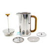 Nouvelle cafetière à double paroi isolée en métal pour presse française
