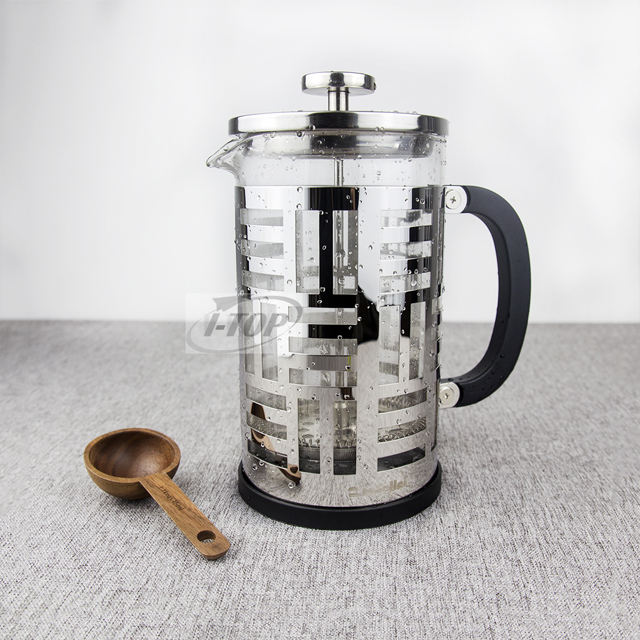 presse française en acier inoxydable en verre borosilicaté