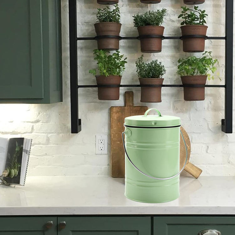 Poubelle à compost Eco matériau recyclé ménage intérieur acier inoxydable cuisine poubelle filtre Compost pour cuisine pour engrais