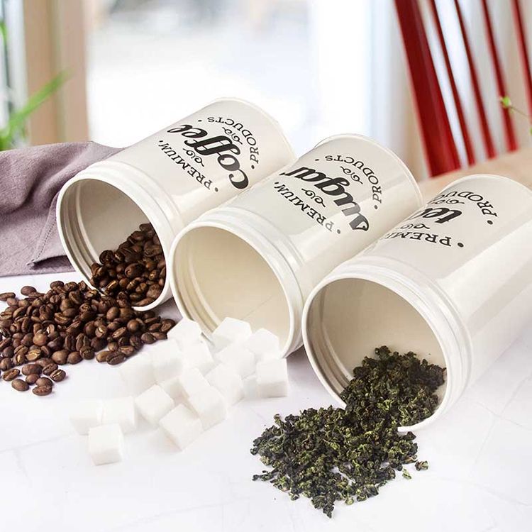 Pot de stockage de bidon hermétique personnalisé pour le CanisterSet de grains de café de thé