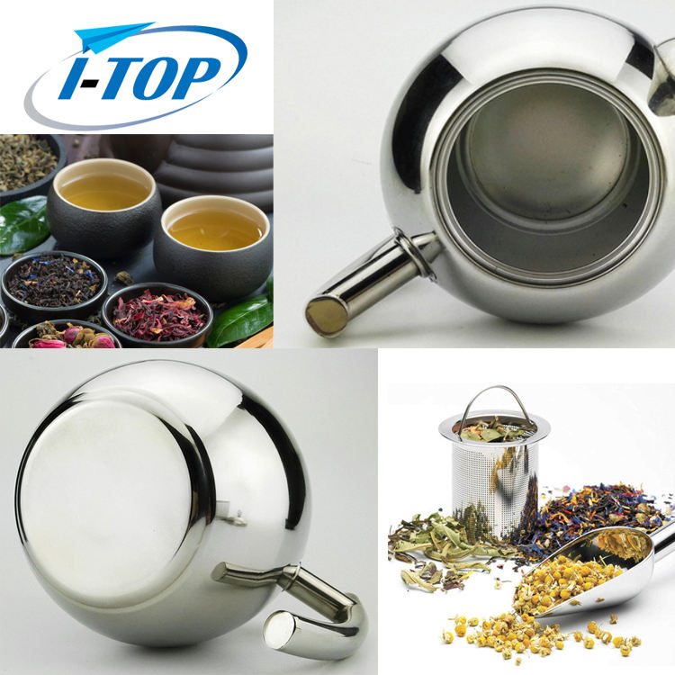 Théière en acier inoxydable de 1,2 L avec infuseur pour le thé en vrac, l'isolation à double paroi garde le thé au chaud pour une théière plus longue.
