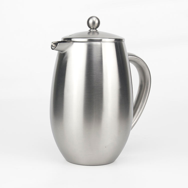 Presse à café en acier inoxydable à double paroi Satin 34 oz Lavable au lave-vaisselle Presse française
