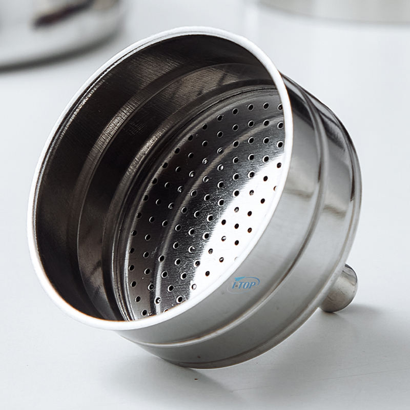 Moka en acier inoxydable Inox 18/8 Machine à expresso Moka Pot Induction de chaleur Disponible Poignée en nylon