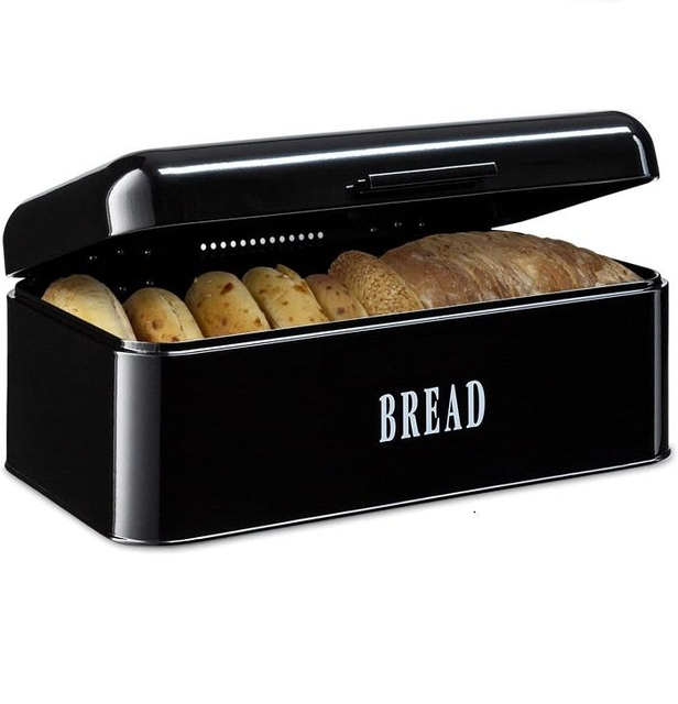 Boîte à pain Boîte à pain avec couvercle à charnière Boîte de rangement peu encombrante pour des repas plus longs et plus frais Pain Brioches Pâtisseries et gâteaux