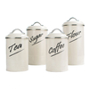 Lot de 4 boîtes de rangement pour aliments avec couvercle hermétique pour farine, sucre, thé, café