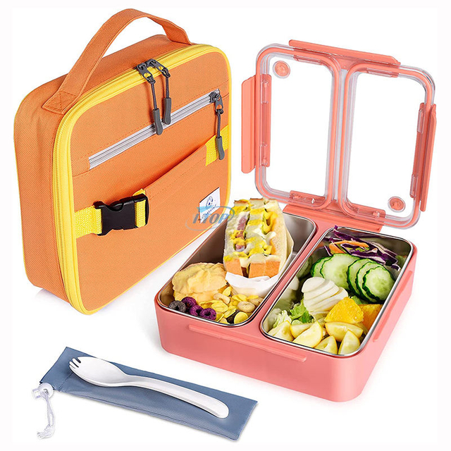 Vente en gros Adultes Enfants Leakproof Lunch Bento Box conteneur de stockage des aliments 304 Boîte à Lunch en Acier Inoxydable avec Couvercle