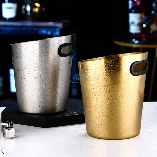 Seau à vin de luxe en gros seau à glace à champagne isolé de 4 pintes pour les fêtes et le bar