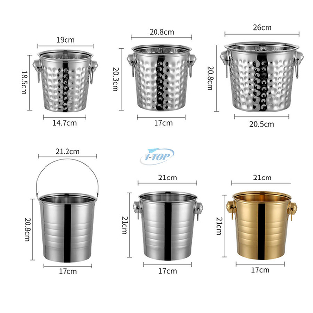 Seau à glace portable en acier inoxydable à double paroi de 3 litres pour seau à boissons