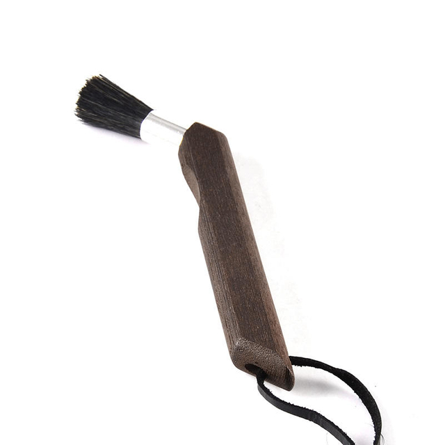Brosse à café professionnelle, brosse à moulin à café à poils naturels, brosse à expresso à manche en noyer avec lanière pour Barista