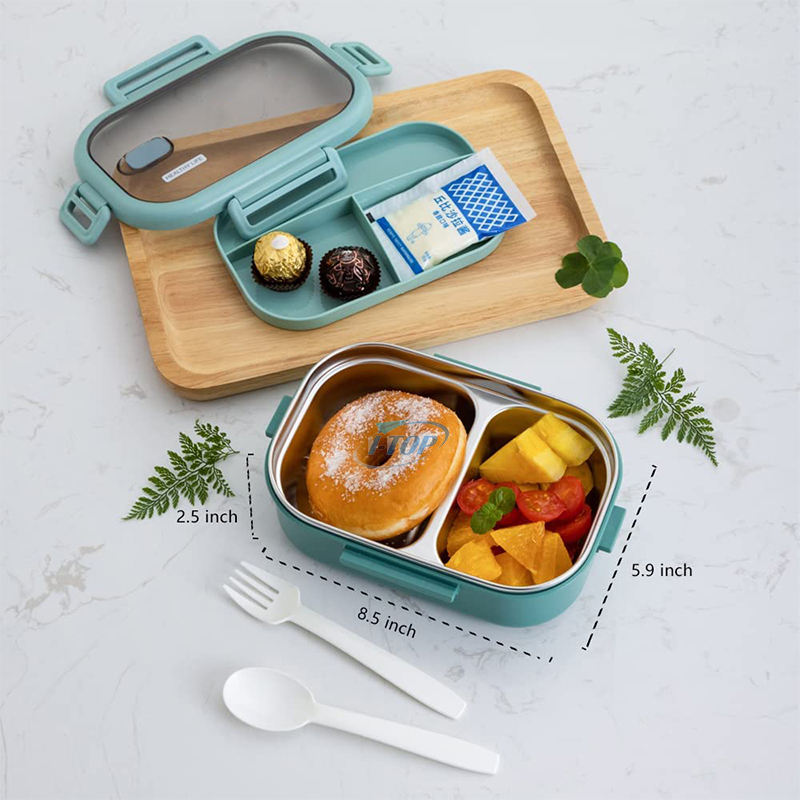 470 ML maison sans BPA boîte à lunch enfants étanche en acier inoxydable conteneurs alimentaires thermique Bento boîte à lunch avec sac