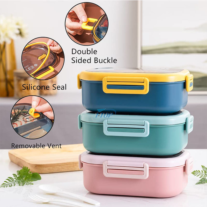 470 ML maison sans BPA boîte à lunch enfants étanche en acier inoxydable conteneurs alimentaires thermique Bento boîte à lunch avec sac