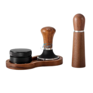 Ensemble de bourrage de café Poignée en bois Marteau de café Kit de bourrage et outil avec agitateur de café pour la distribution