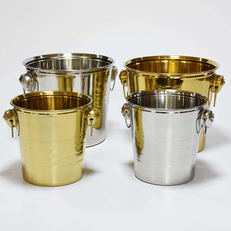 Seau à glace à double paroi en métal avec couvercle, pince à glace et passoire Seau à glace isolé 3L pour bar à cocktails, vin, accessoires de bar