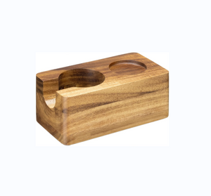 Station de bourrage de café en bois - Support de bourrage de 51 mm pour accessoires de machine à expresso - Support de porte-filtre en bois pour café