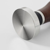 Presse à expresso portable en acier inoxydable avec manche en bois pour marc de café