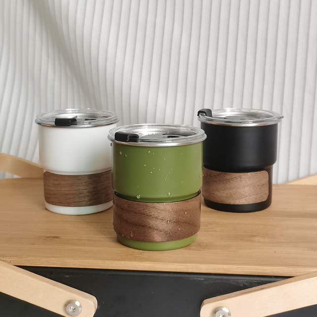 Tasse à café portable 300 ml monocouche en acier inoxydable 304 bière curling eau camping tasse