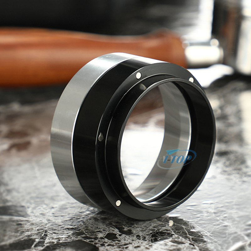 Entonnoir de dosage expresso 51mm/53mm/58mm anneau de dosage café en acier inoxydable Compatible avec porte-filtre 51mm/54mm/58mm
