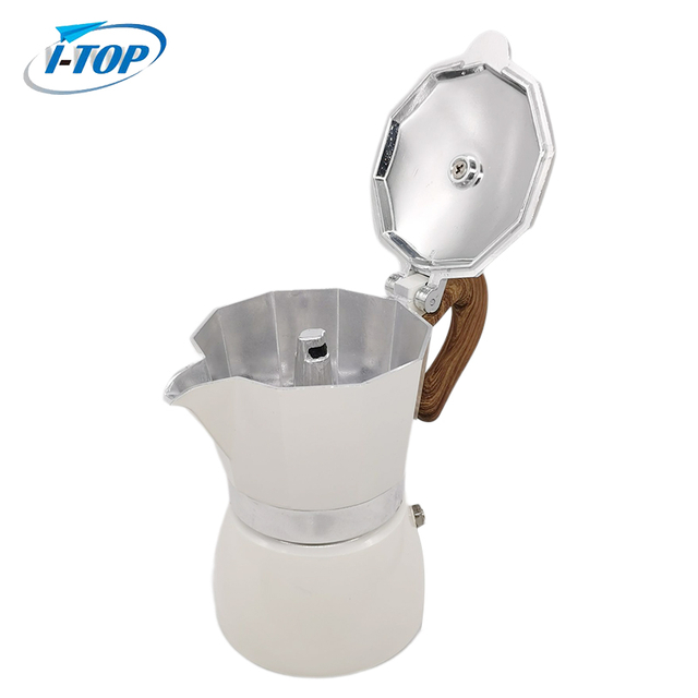 Meilleur Moka Pot En Alliage D'aluminium Coloré Espresso Maker Moka Pot Induction De Chaleur Disponible Poignée En Nylon