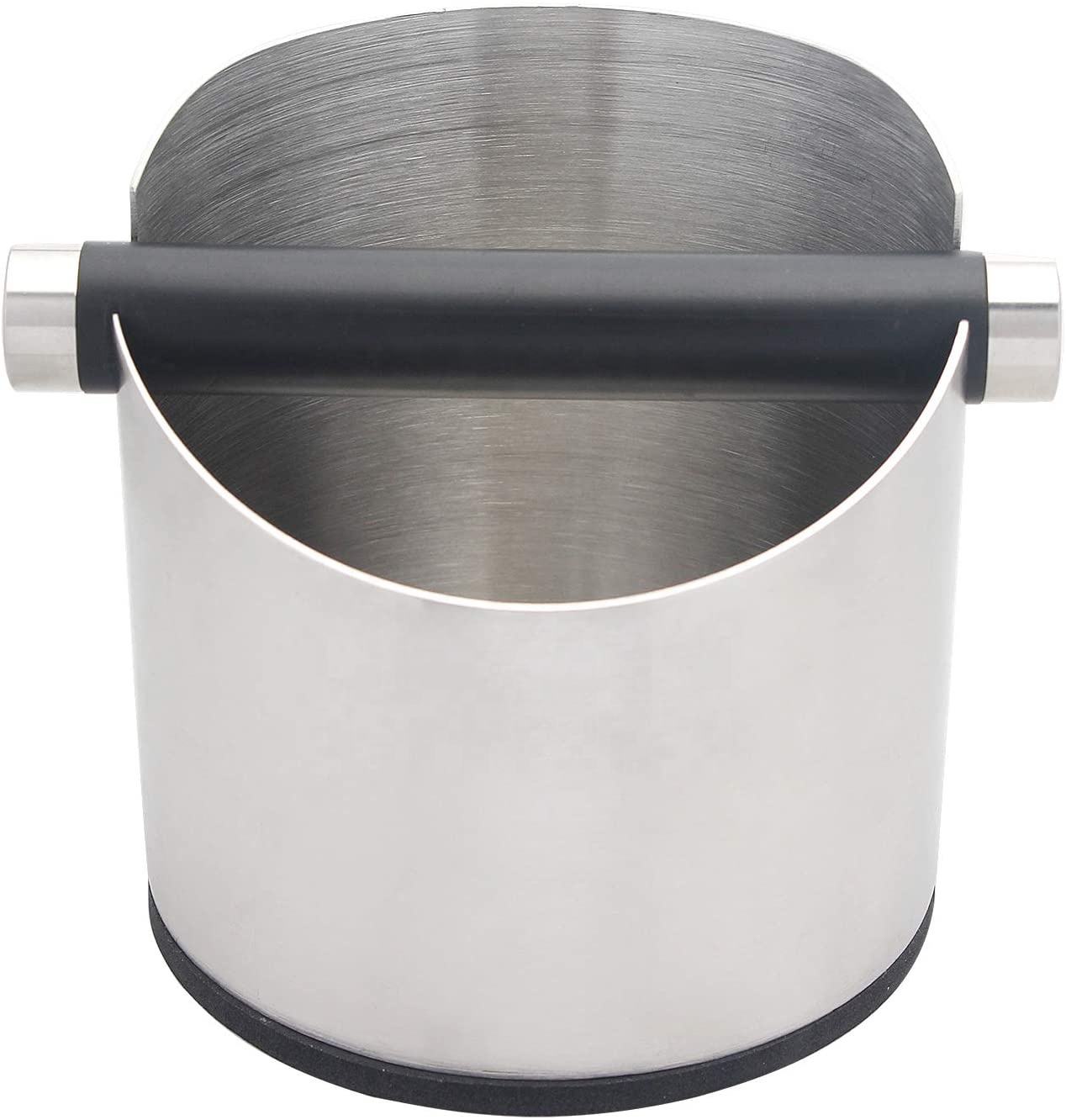 Coffee Knock Box, Black Espresso Knock Box avec Knock Bar Amovible Et Base Antidérapante Passe Au Lave-Vaisselle, Acier Inoxydable