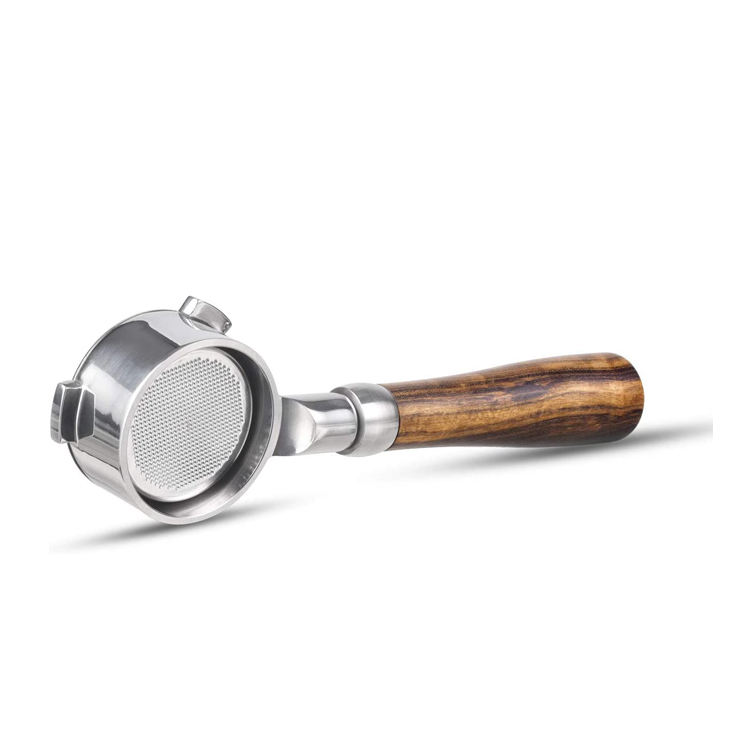 Porte-filtre à café à manche en bois sans fond pour café expresso