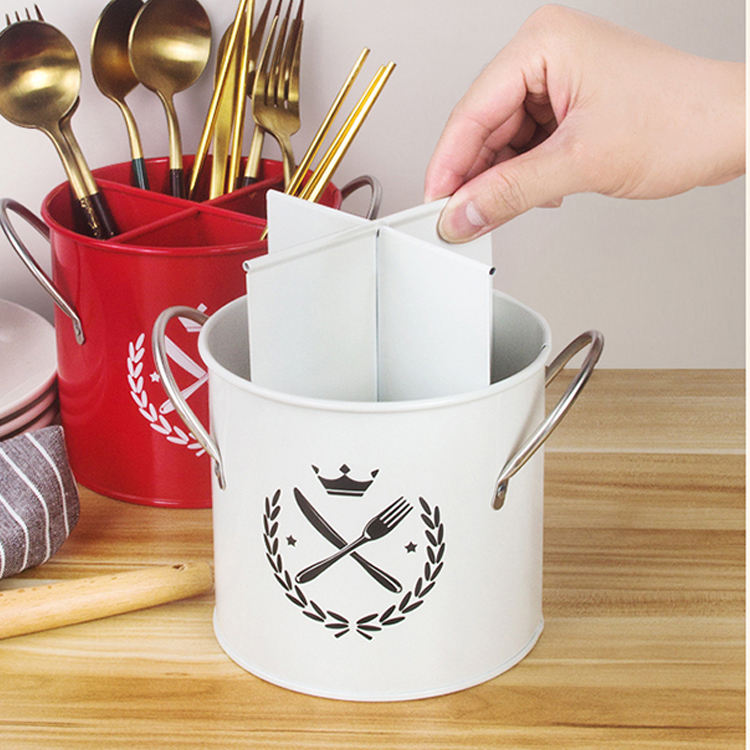 Style campagnard américain rétro vaisselle baguettes cage vidange couteau fourchette cuisine fournitures de cuisson baril de stockage
