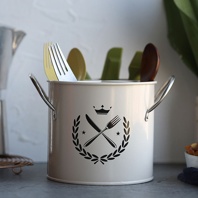 Style campagnard américain rétro vaisselle baguettes cage vidange couteau fourchette cuisine fournitures de cuisson baril de stockage