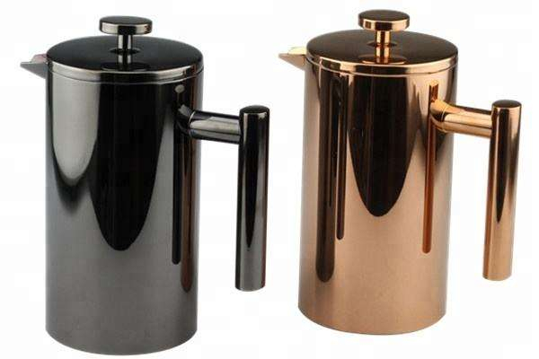 Presse française miroir noir Style classique en acier inoxydable cafetière à double paroi isolée 34 oz presse française avec Logo personnalisé